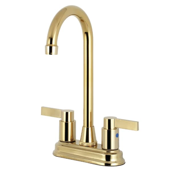 KB8492NDL NuvoFusion 4" Centerset Bar Faucet, Polished Brass